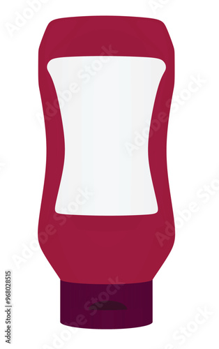 Plastic ketchup bottle, vector illustration