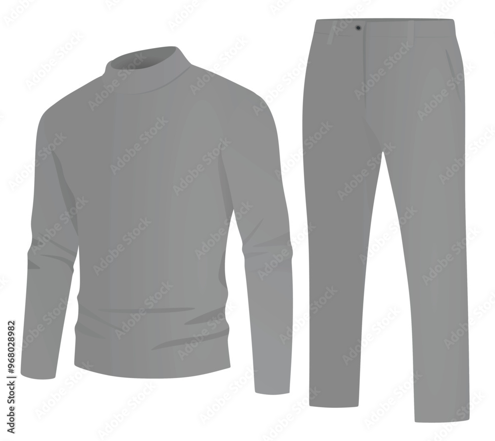 Long sleeve t shirt and chino pants. vector Long sleeve t shirt and chino pants. vector