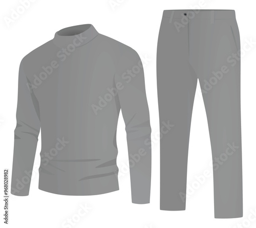 Long sleeve t shirt and chino pants. vector