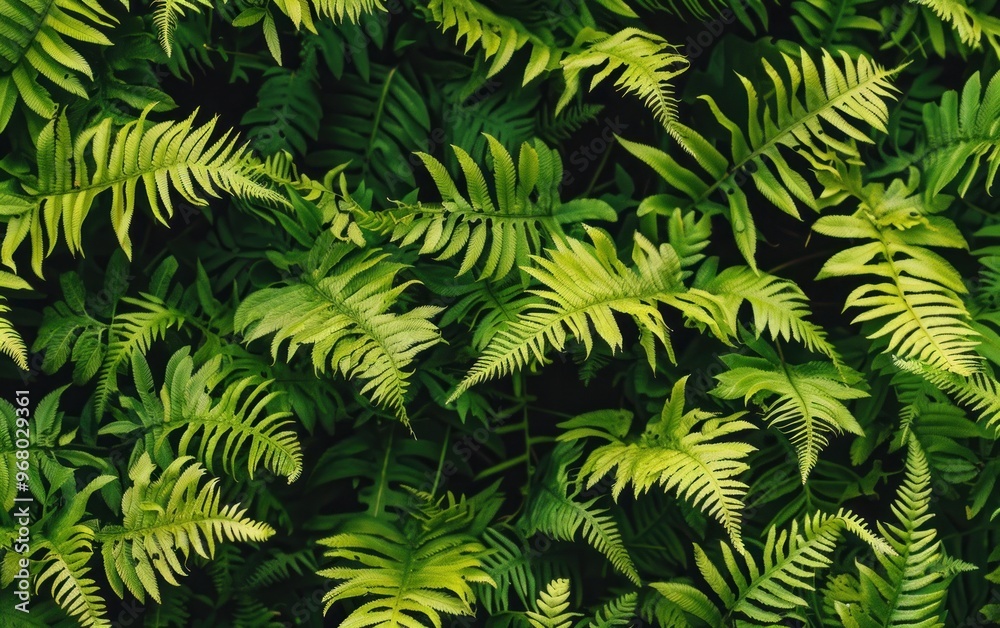 Lush green fern leaves background Lush green fern leaves background
