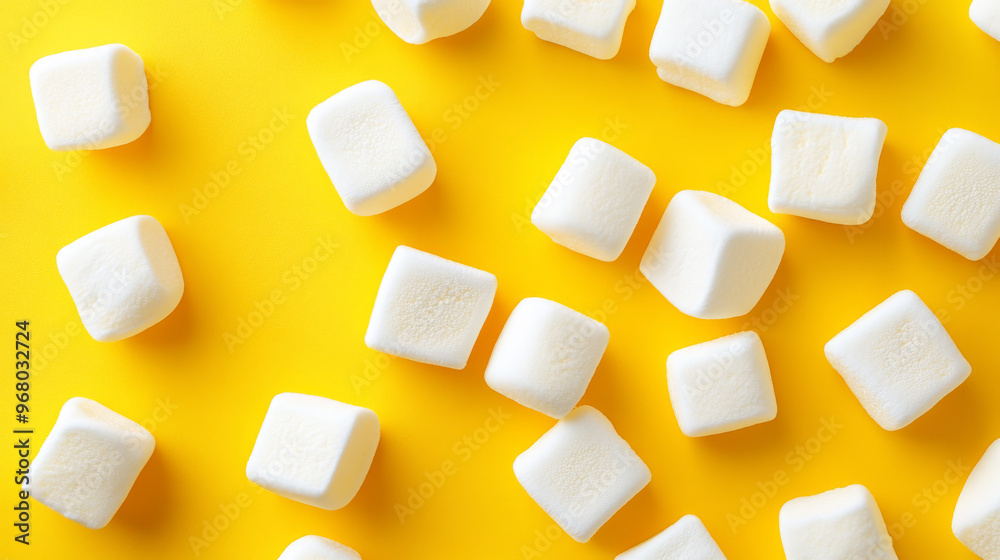 Soft, fluffy marshmallows on a bright yellow backdrop. Plenty of room for you to add your own message! Soft, fluffy marshmallows on a bright yellow backdrop. Plenty of room for you to add your own message!