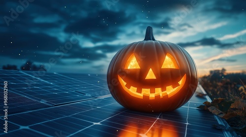 Solar panel halloween professional advertising poster  photo