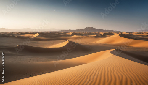 Fototapeta Naklejka Na Ścianę i Meble -  Desert sand dunes illuminated by the sun