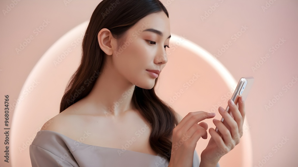 Happy young beautiful woman posing isolated over pink wall background using mobile phone. Happy young beautiful woman posing isolated over pink wall background using mobile phone.
