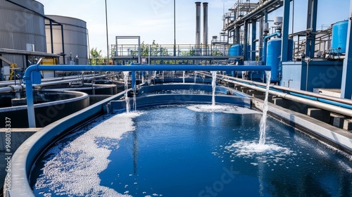 Innovative Water Recycling Plant in Industrial Area Demonstrating Advanced Conservation Technology