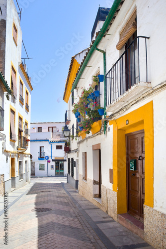 Fototapeta Naklejka Na Ścianę i Meble -  Narrow street of downtown in Cordoba, Spain
