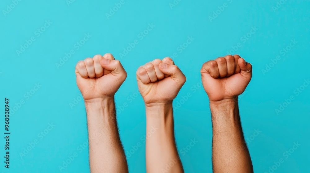 Three Fists Raised in Unity and Strength Three Fists Raised in Unity and Strength