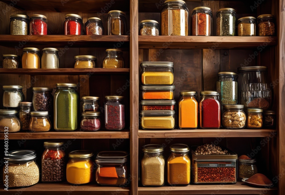 colorful pantry shelves overflowing variety food items including canned snacks organized display, accessories, arrangement, bottles, bulk, containers, cooking colorful pantry shelves overflowing variety food items including canned snacks organized display, accessories, arrangement, bottles, bulk, containers, cooking