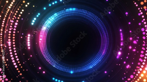 Abstract Neon Lights Circle