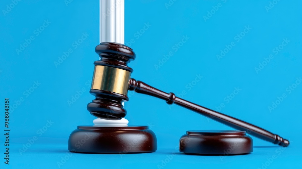 Gavel on Blue Background Gavel on Blue Background