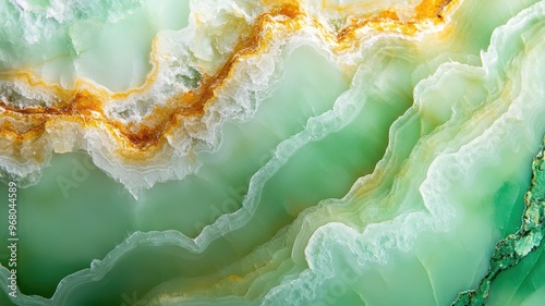 Richly colored chrysoprase stone featuring natural formations and glowing shades. photo