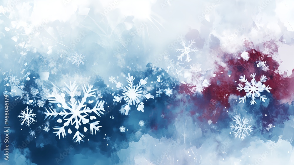 Abstract watercolor snowflakes