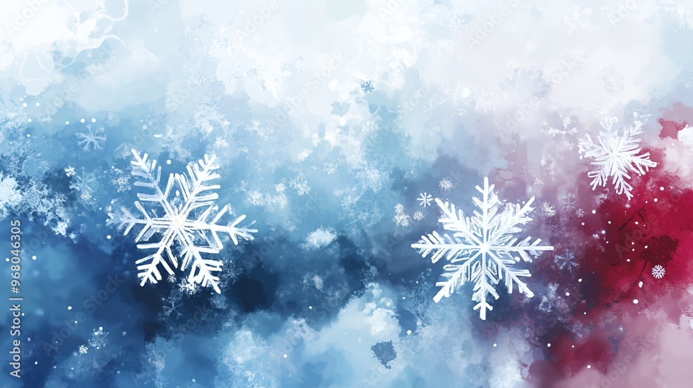 Abstract watercolor snowflakes
