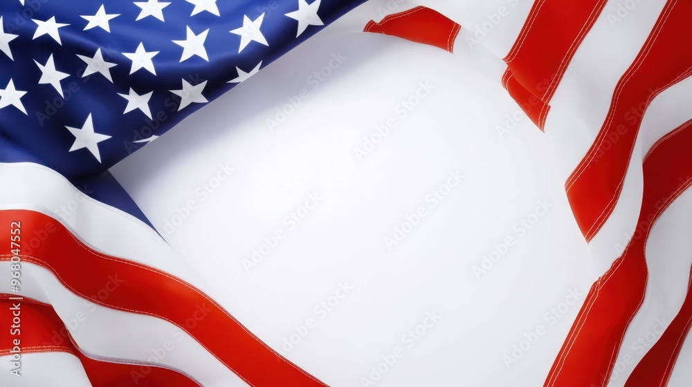 Fototapeta premium Patriotic American Flag Background with Wavy Texture