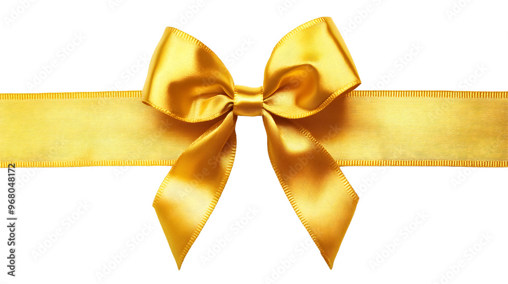 Gold bow and ribbon, isolated on white background Gold bow and ribbon, isolated on white background