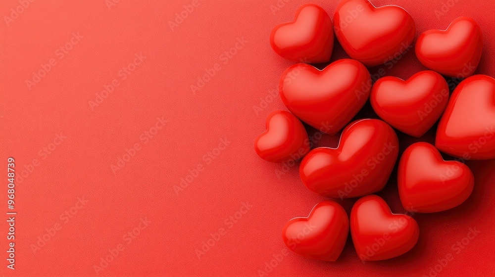 Red Hearts on a Red Background Red Hearts on a Red Background