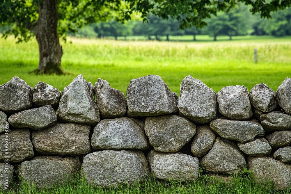 image of stone wall in rural environment .generative ai image of stone wall in rural environment .generative ai