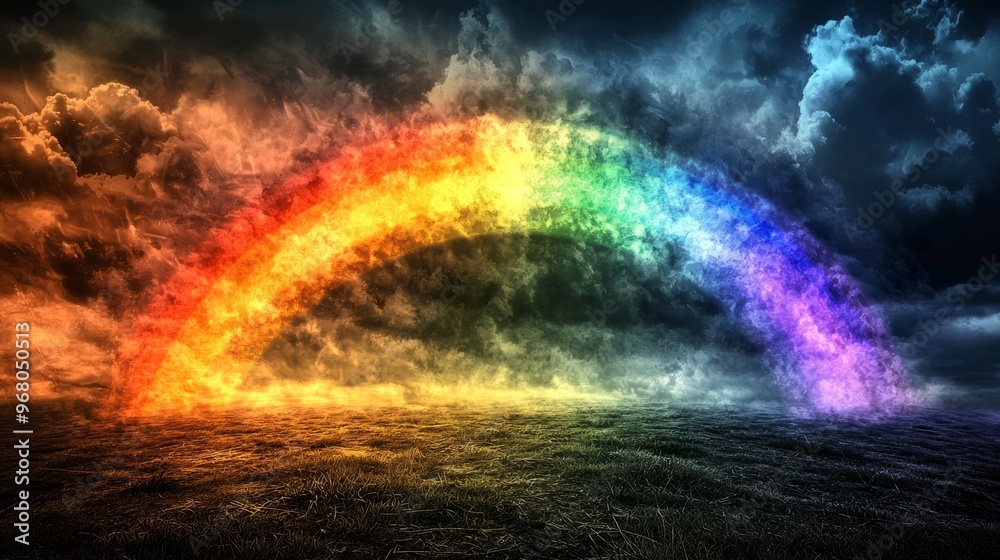 Fire and Ice Rainbow in Dramatic Cloudy Sky Fire and Ice Rainbow in Dramatic Cloudy Sky