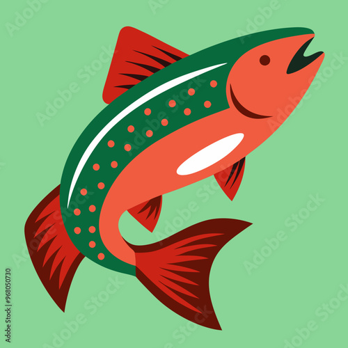 Beautiful trout fish vector illustration