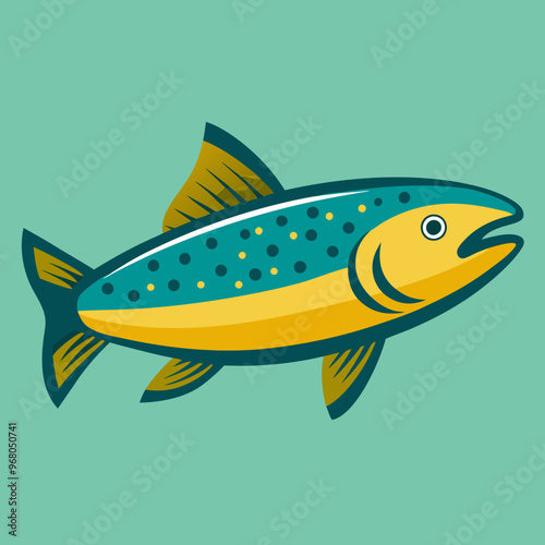 Beautiful trout fish vector illustration