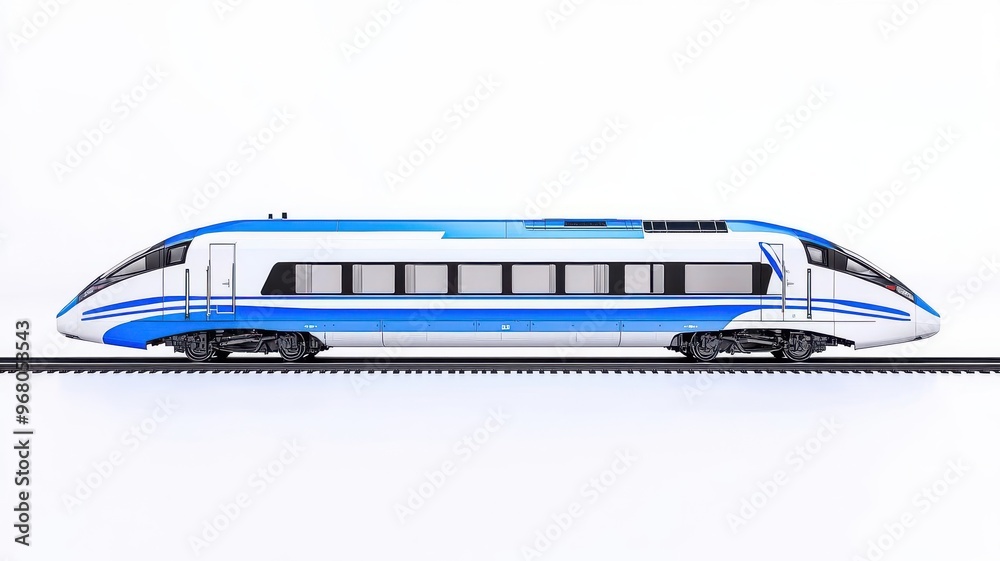 High-speed train flat design side view transportation theme 3D render vivid