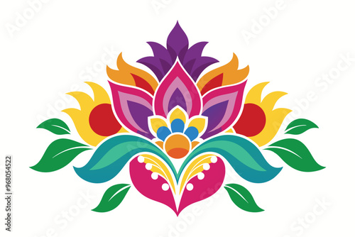 Colorfull Flower Alpona Design And Ceramic J.eps