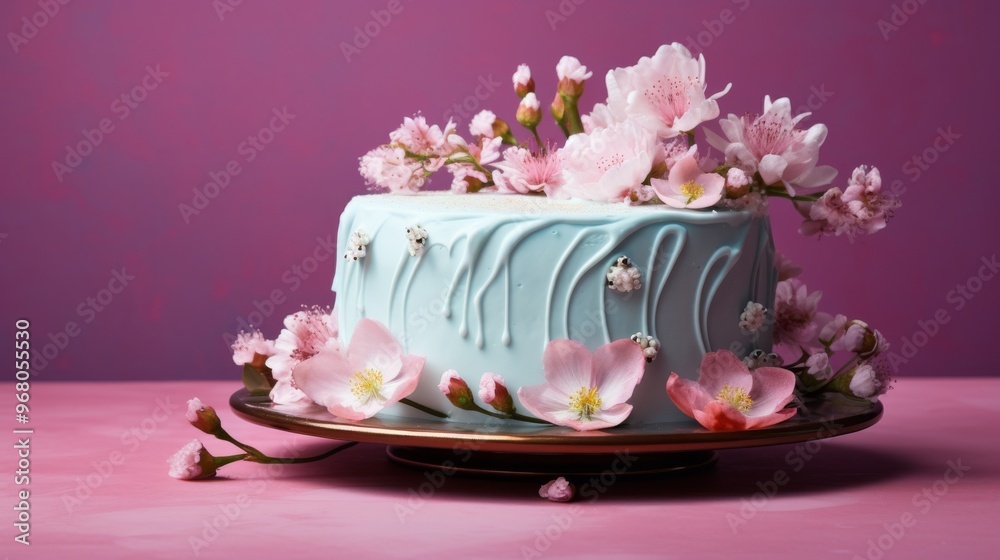 Elegant floral-themed birthday cake with delicate icing decorations on a stylish table against a vibrant background, perfect for celebrations, party invitations, and special event decor
Elegant floral-themed birthday cake with delicate icing decorations on a stylish table against a vibrant background, perfect for celebrations, party invitations, and special event decor