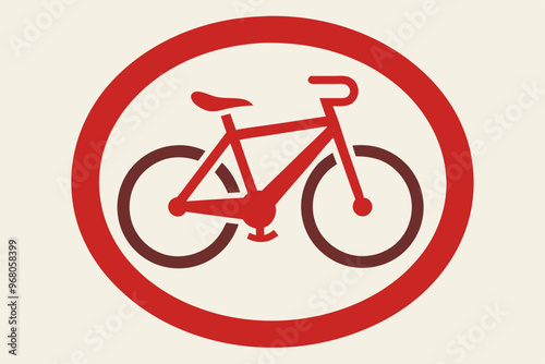red bicycle sign