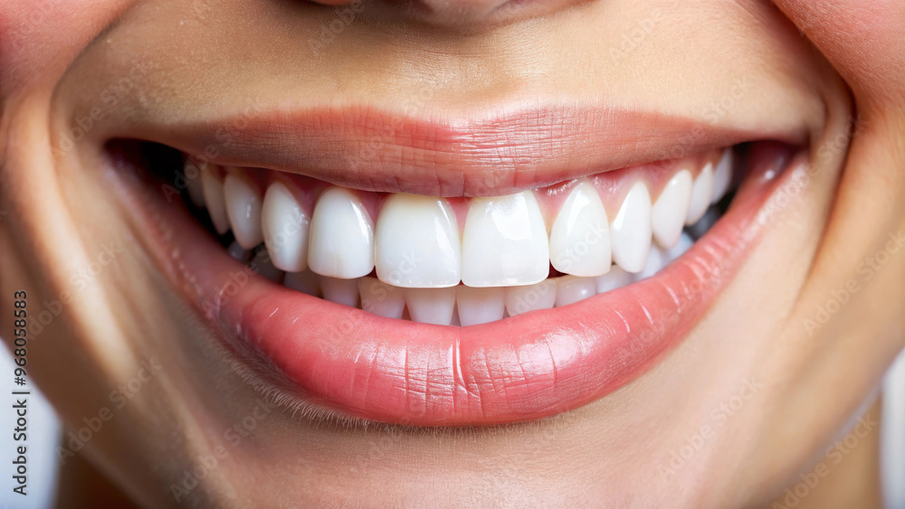 A bright smile showcases white teeth, radiating joy and confidence. close up highlights beauty of healthy teeth and cheerful expression, inviting positivity A bright smile showcases white teeth, radiating joy and confidence. close up highlights beauty of healthy teeth and cheerful expression, inviting positivity