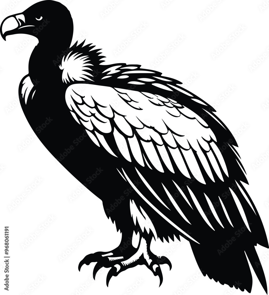 Fototapeta premium vulture bird silhouette design vector art illustration