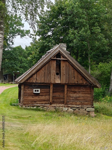 Old vintage wooden house, izba