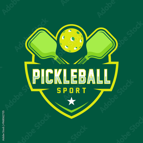 Pickleball badge logo in modern minimalist style