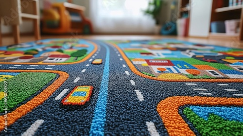 kids city town roads map car play mat printable set rug in digital