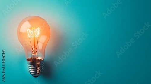 A light bulb glowing brightly against a solid color background, symbolizing inspiration and new ideas