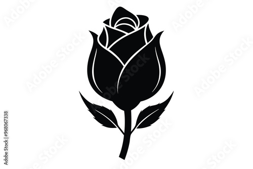 silhouette focusing on a rose bud G.eps