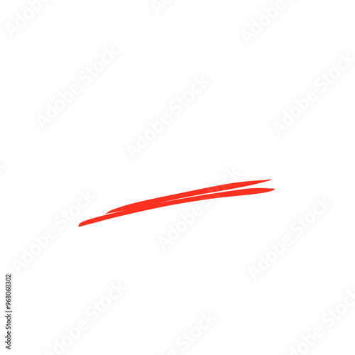 Hand drawn doodle sketch red marker stroke emphases, mark