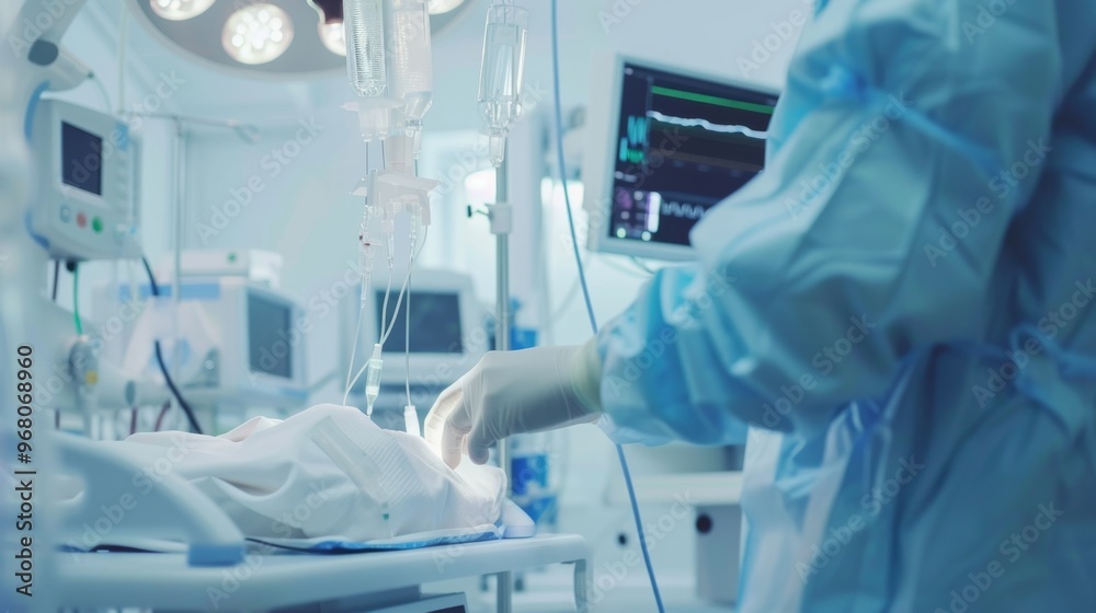 Surgical Procedure in Operating Room, Generated AI Surgical Procedure in Operating Room, Generated AI