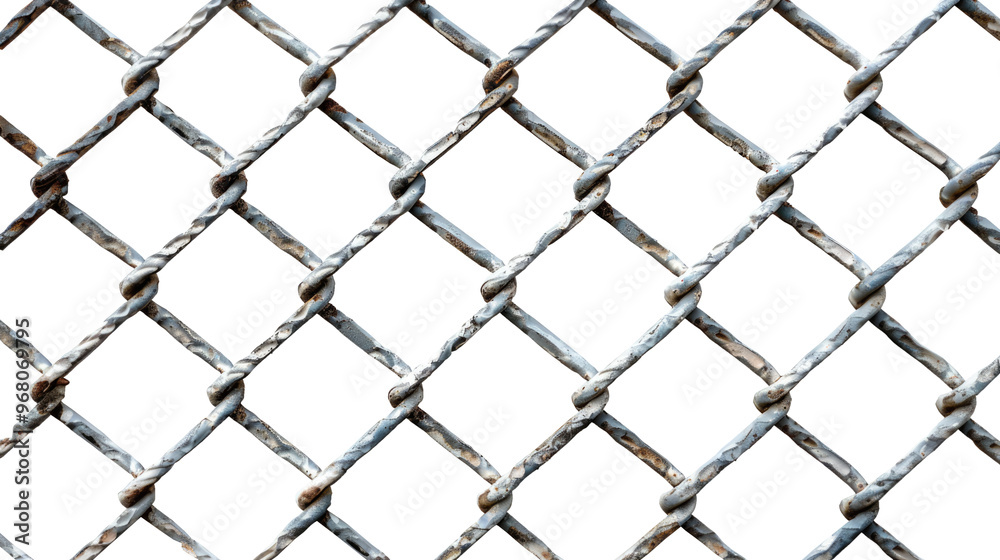 Steel chainlink mesh fence isolated on transparent background Steel chainlink mesh fence isolated on transparent background