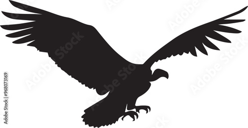 Flying vulture bird silhouette design vector art illustration