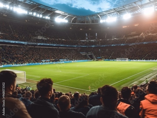 Wallpaper Mural Crowd of spectators cheering during soccer game in stadium Torontodigital.ca