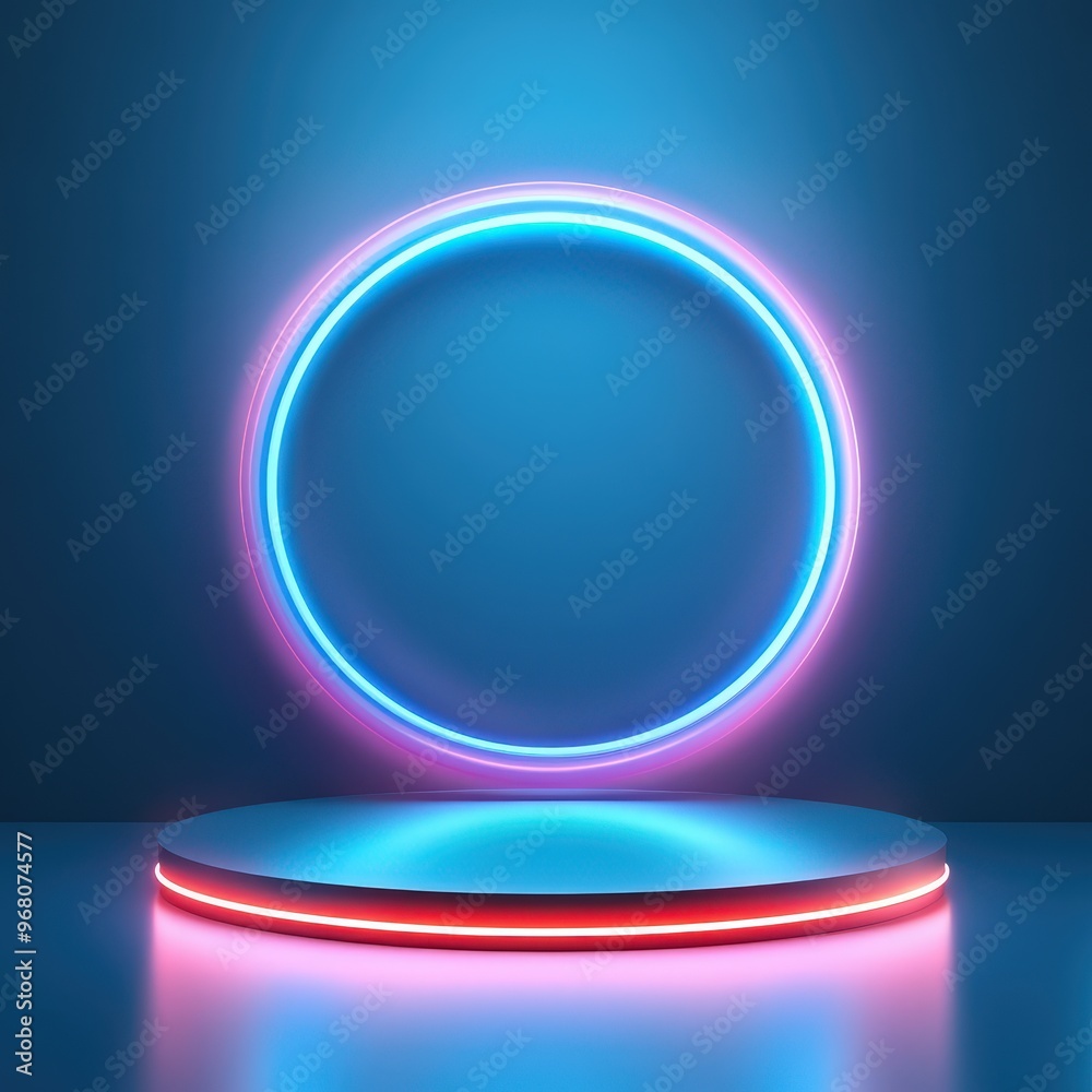 Neon Circle and Platform Neon Circle and Platform