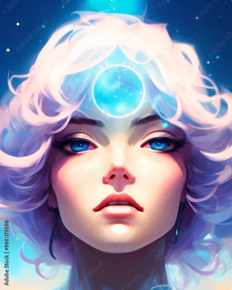 The third eye of the clairvoyant. The third eye is located in the middle of the forehead, The third eye of the clairvoyant. The third eye is located in the middle of the forehead,