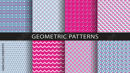 A set of seamless geometric patterns