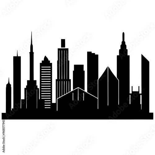 Cityscapes vector isolated on white background