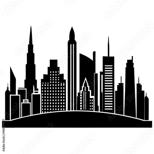 Cityscapes vector isolated on white background