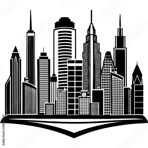 Cityscapes vector isolated on white background