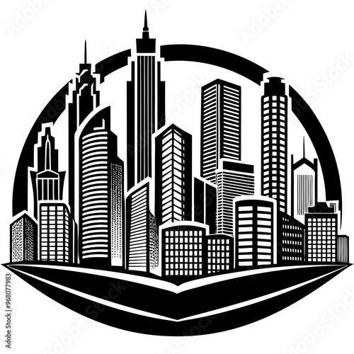 Cityscapes vector isolated on white background