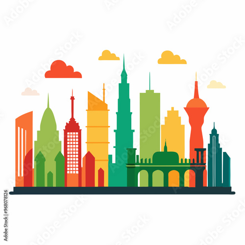 Cityscapes vector isolated on white background