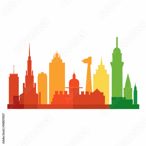 Cityscapes vector isolated on white background