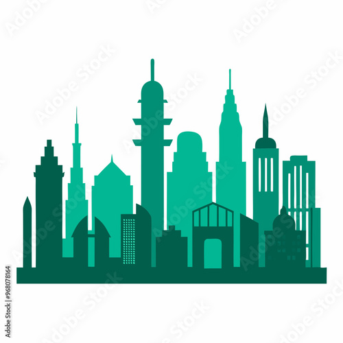 Cityscapes vector isolated on white background